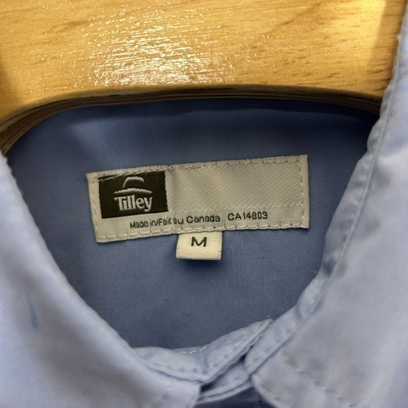 Tilley Mens Button Down‎ Medium Short Sleeve Blue - Picture 5 of 6